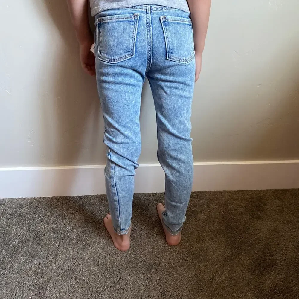 Girls Extra High Rise Ballerina Distressed Jeggings- Size 6